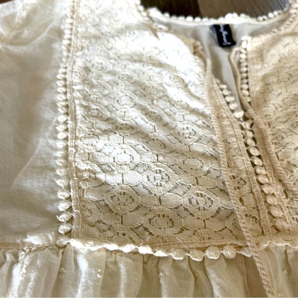 Jeune Jeunesse Cream Colored Boho Style Mini Dress Size L-XL - Picture 7 of 15